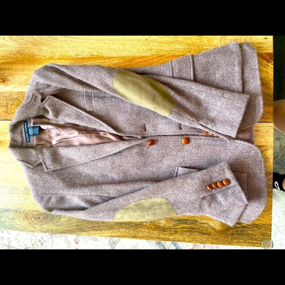 Vintage Ralph Lauren purple set blazer with suede elbow pads